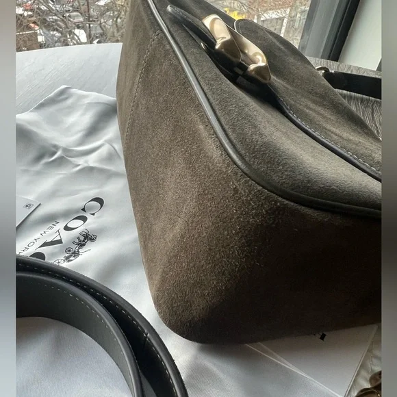 Coach Soft Tabby in Olive Suede - Picture 3 of 12